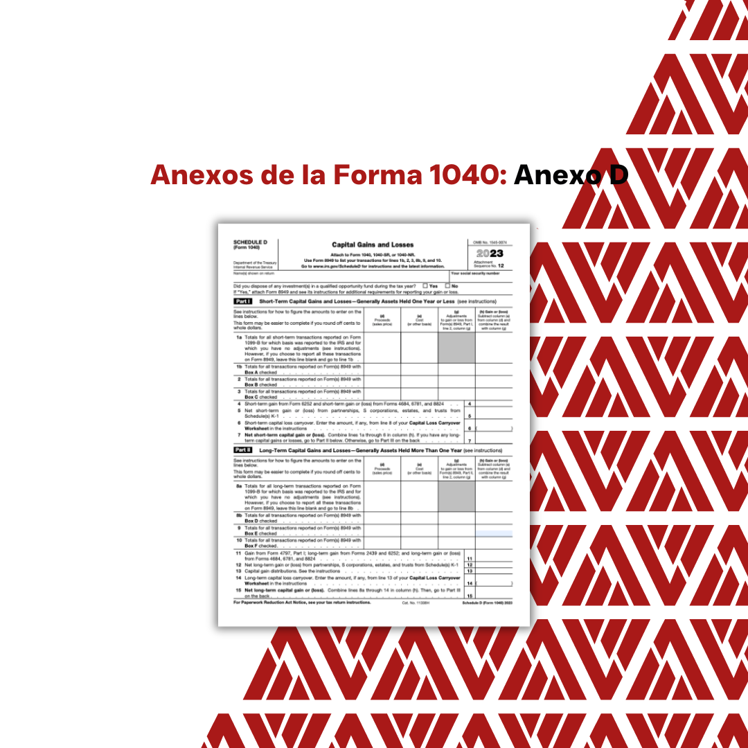 Anexos de la Forma 1040 - ANEXO D