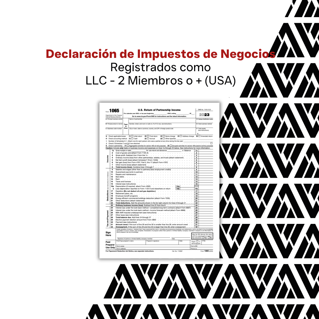 Declaración de Impuestos de Negocios Registrados como LLC (2 miembros o más) (USA)