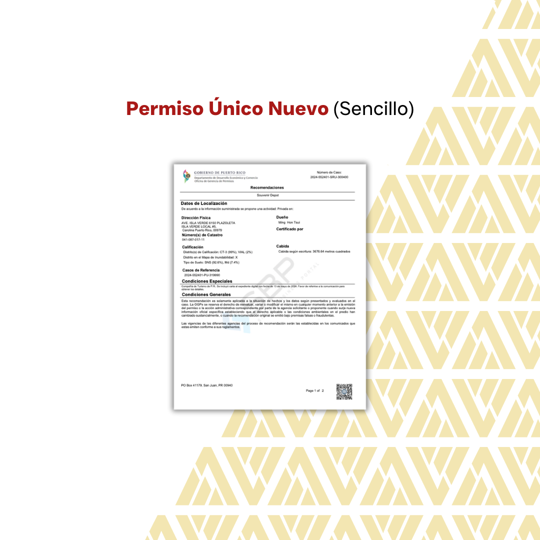 Permiso Único Nuevo (Sencillo)