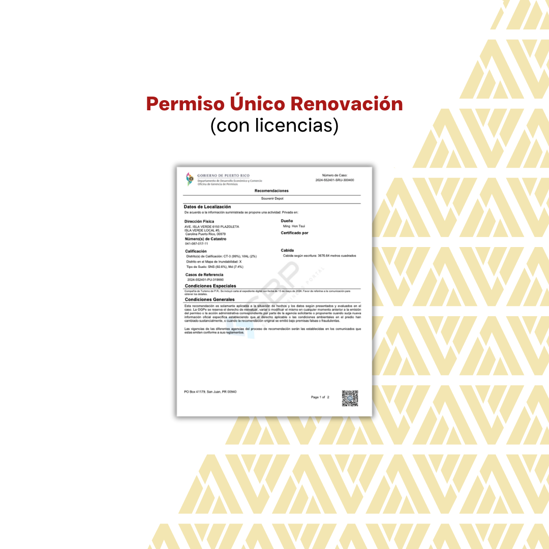 Permiso Único Renovación (con licencias)
