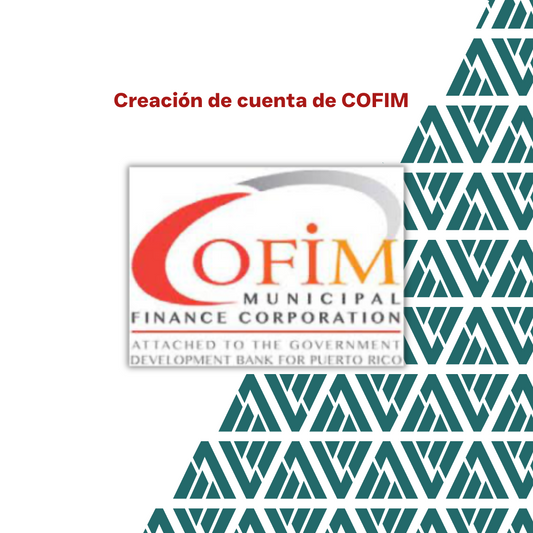Creación de cuenta de COFIM