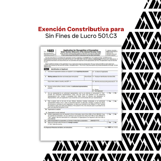 Exención Contributiva para Sin Fines de Lucro 501.C3 (IRS)