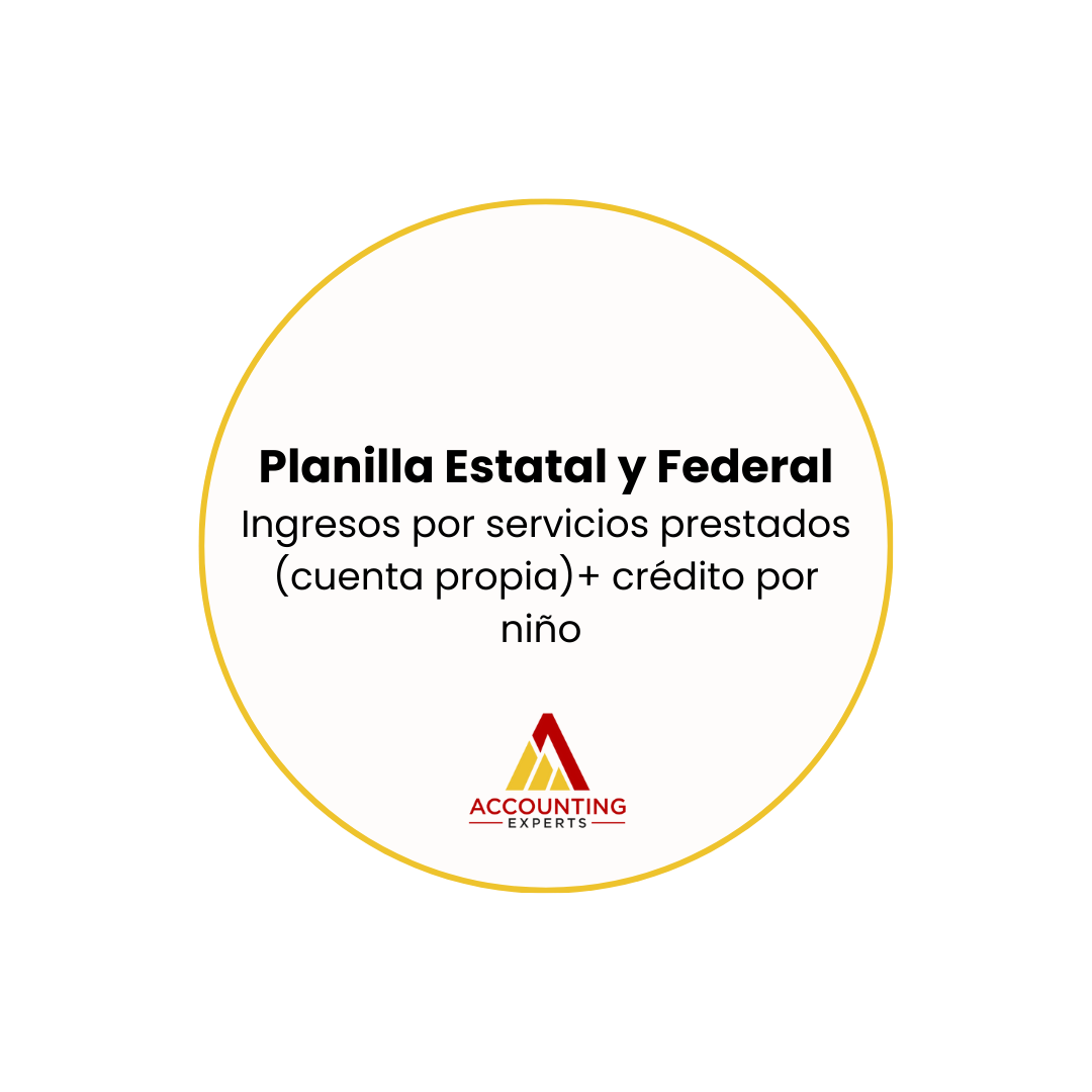 Planilla Estatal y Federal - Ingresos por Servicios Prestados + Crédito por Niño